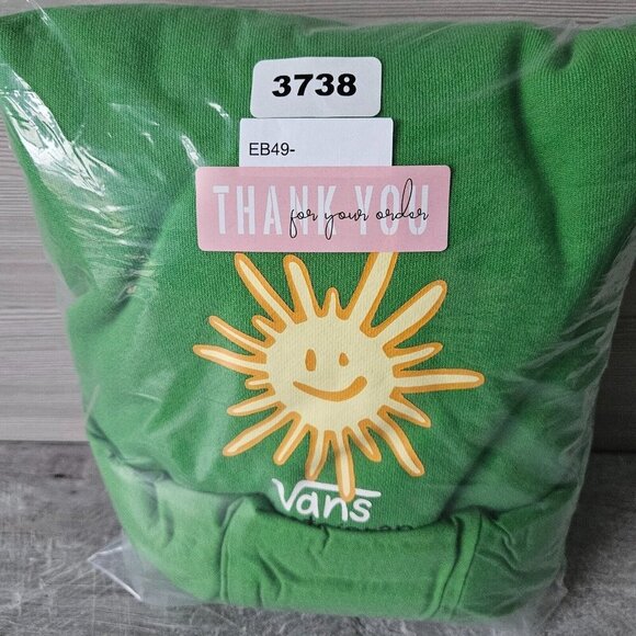 Vans X Skateistan Versa Hoodie Pullover Skate Sun Smiley Green Sweatshirt Small - Picture 13 of 14